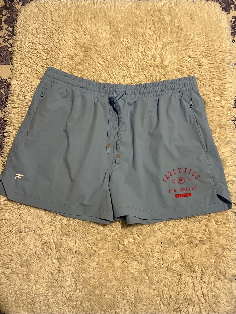 Fabletics Light Blue Women's Athletic Shorts with Drawstring